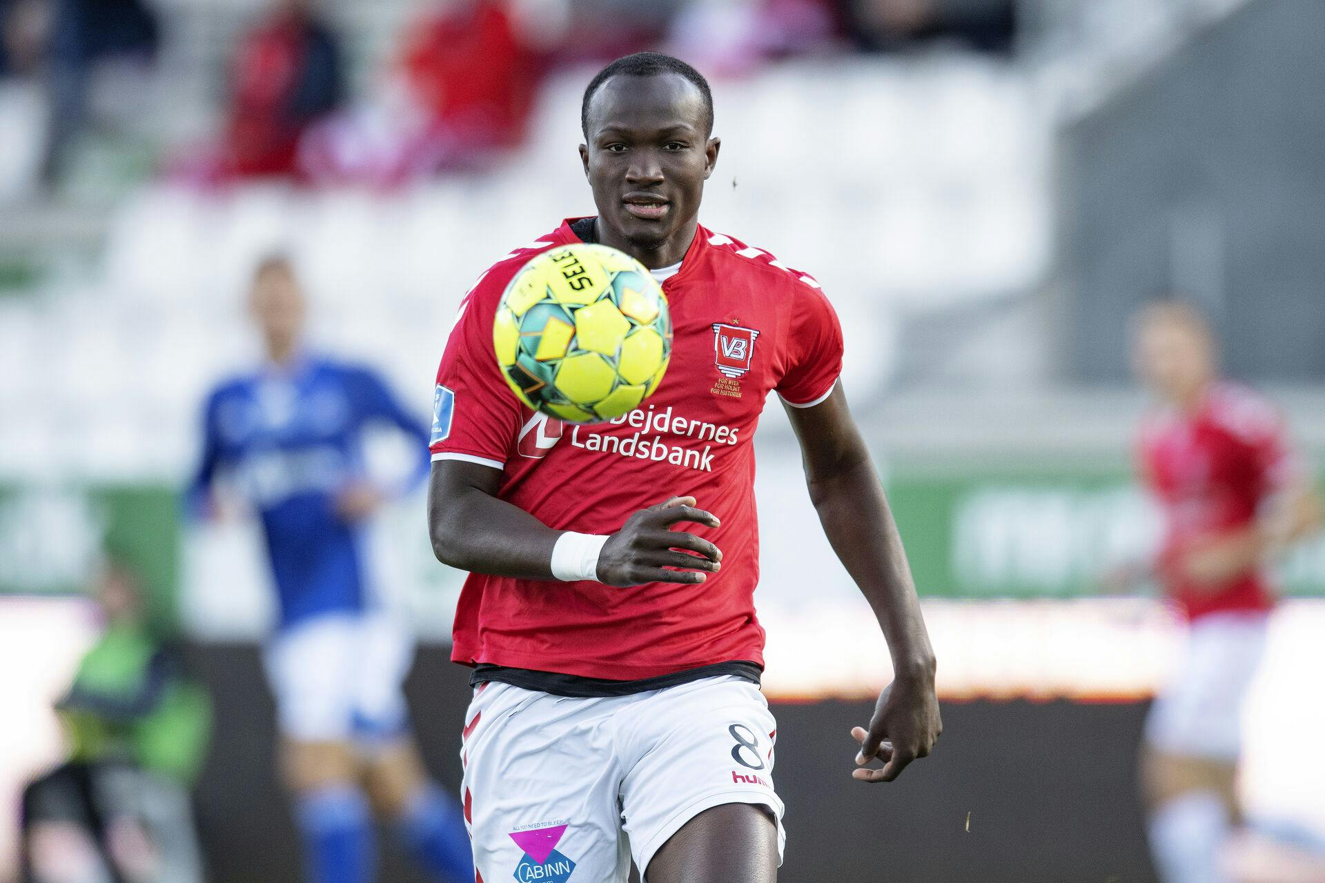 Vejle's Raphael Dwamena i Superligakampen på Vejle Stadion mellem Vejle Boldklub og Lyngby Boldklub, søndag den 18. oktober 2020. (Foto: Bo Amstrup/Ritzau Scanpix)