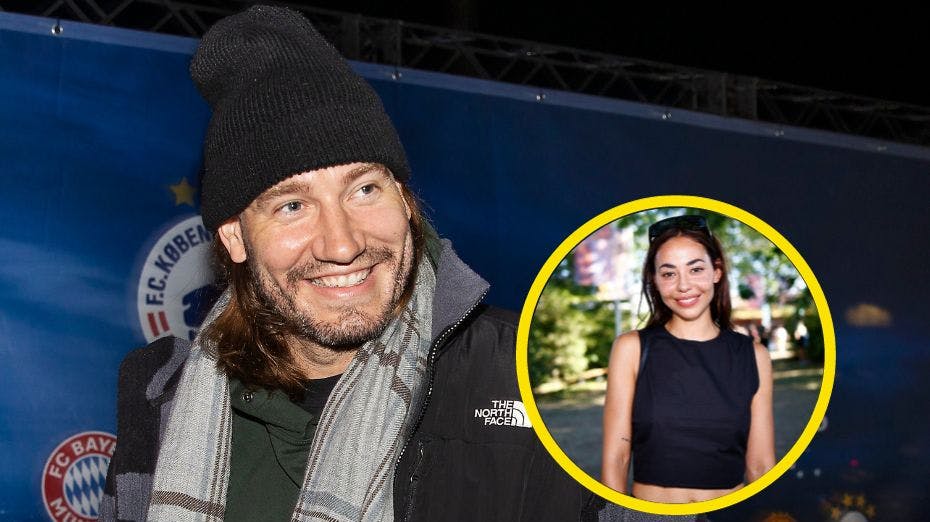 Nicklas Bendtner og Sus Wilkins virker ikke til at kunne holde fingrene fra hinanden.