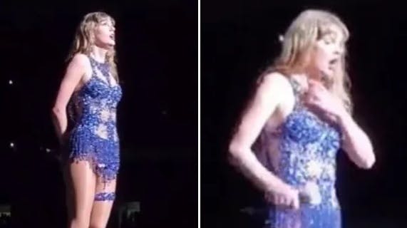 Taylor Swift måtte tage sig til halsen for at få styr på vejrtrækningen.