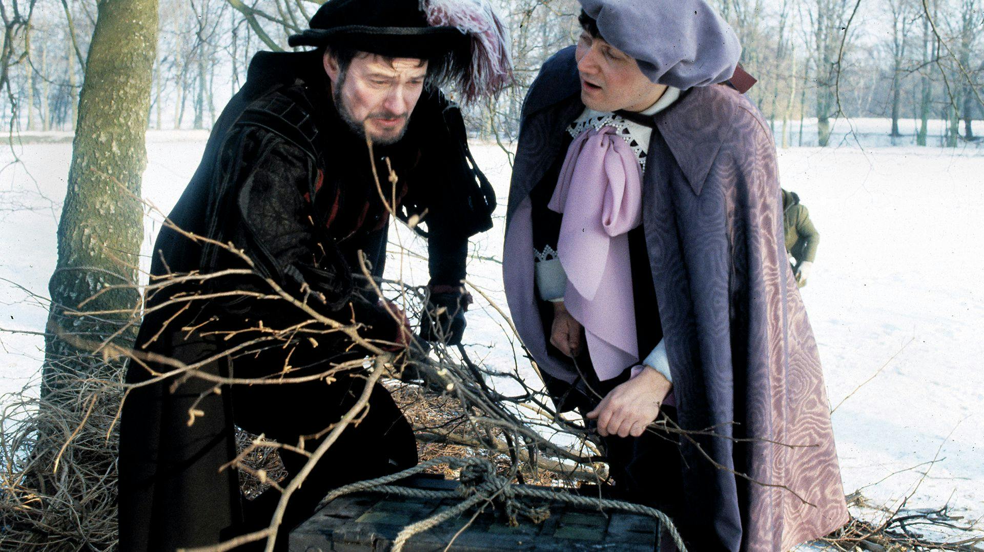 Rabsenfuchs (til venstre) spillet af Waage Sandø og Junker Juchs spillet af Kim Veisgaard var den ultimative skurkeduo i "Jul på Slottet", som for første gang blev sendt på DR tilbage i 1986.