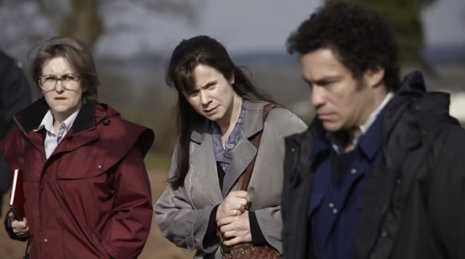 Emily Watson og Dominic West som Janet Leach og Fred West i "Appropriate Adult".