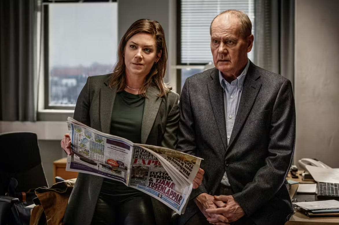 Beck (Peter Haber) og Alex (Jennie Silfverhjelm) i "Beck - Noget for noget".