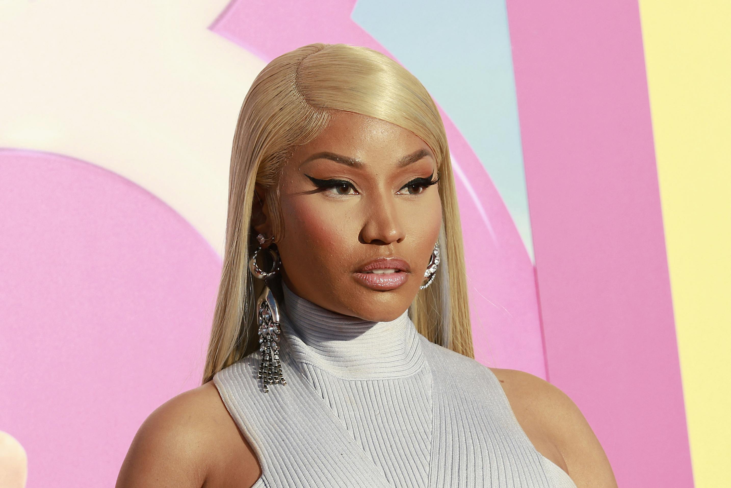 US rapper Nicki Minaj arrives for the world premiere of "Barbie" at the Shrine Auditorium in Los Angeles, on July 9, 2023. Michael Tran / AFP