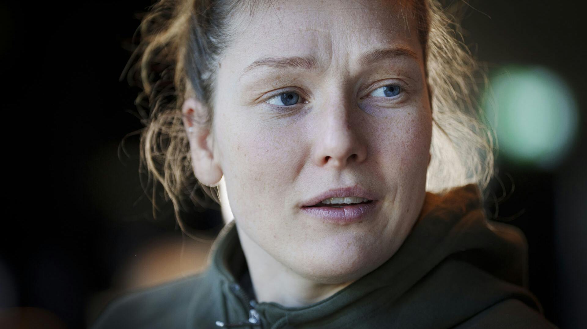 Rikke Iversen var i sine følelsers vold efter nederlaget mod Norge. 