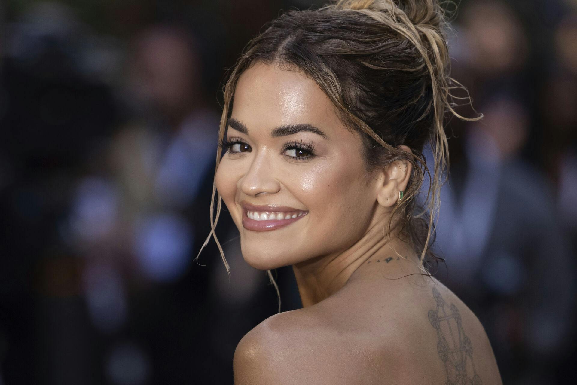 Rita Ora poses for photographers upon arrival at the Vogue World event on Thursday, Sept. 14, 2023 in London. (Vianney Le Caer/Invision/AP)