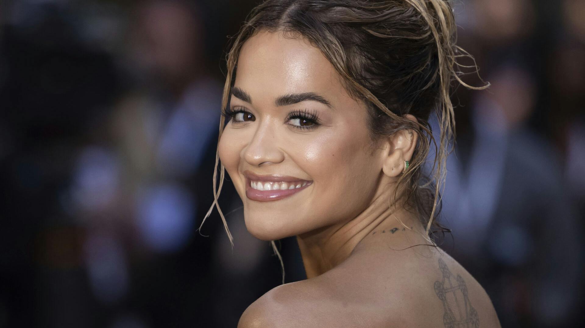 Rita Ora poses for photographers upon arrival at the Vogue World event on Thursday, Sept. 14, 2023 in London. (Vianney Le Caer/Invision/AP)