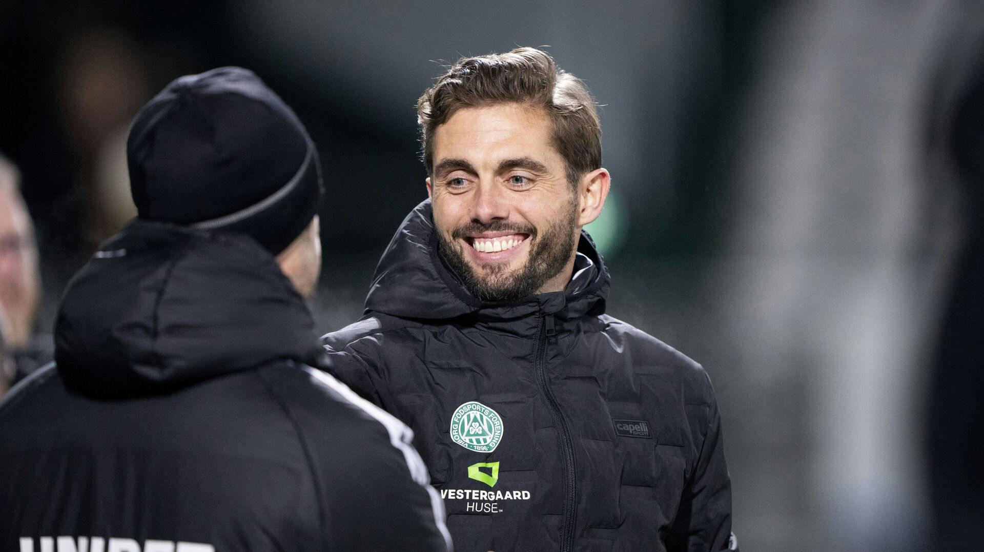 Viborgs træner Jakob Poulsen under superligakampen mellem Viborg FF og FC København på Energi Viborg Arena i Viborg lørdag den 25. november 2023. (Foto: Bo Amstrup/Ritzau Scanpix)
