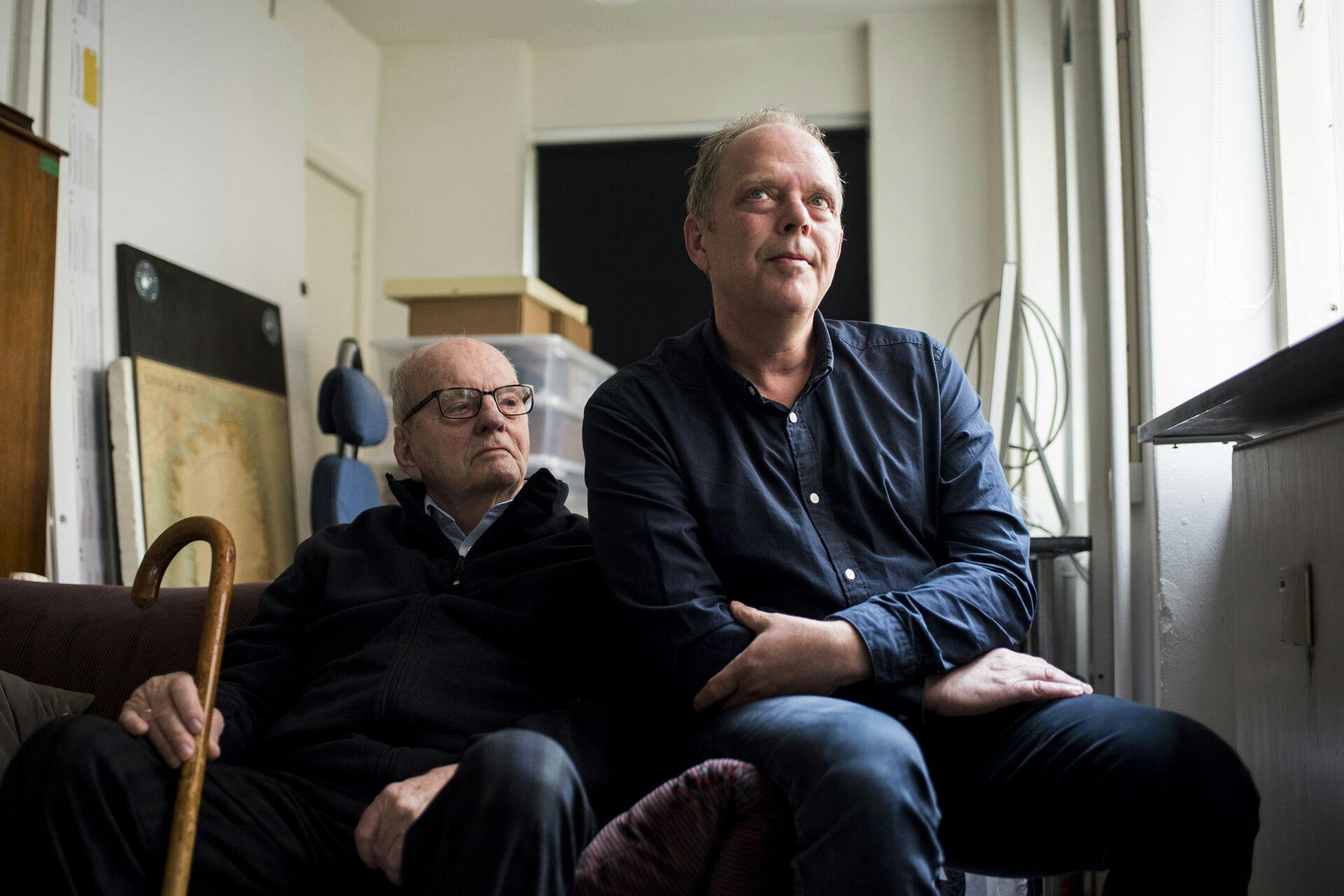 Her ses Michael Haslund sammen med sin far Søren Haslund-Christensen, der døde i 2021, 88 år gammel.