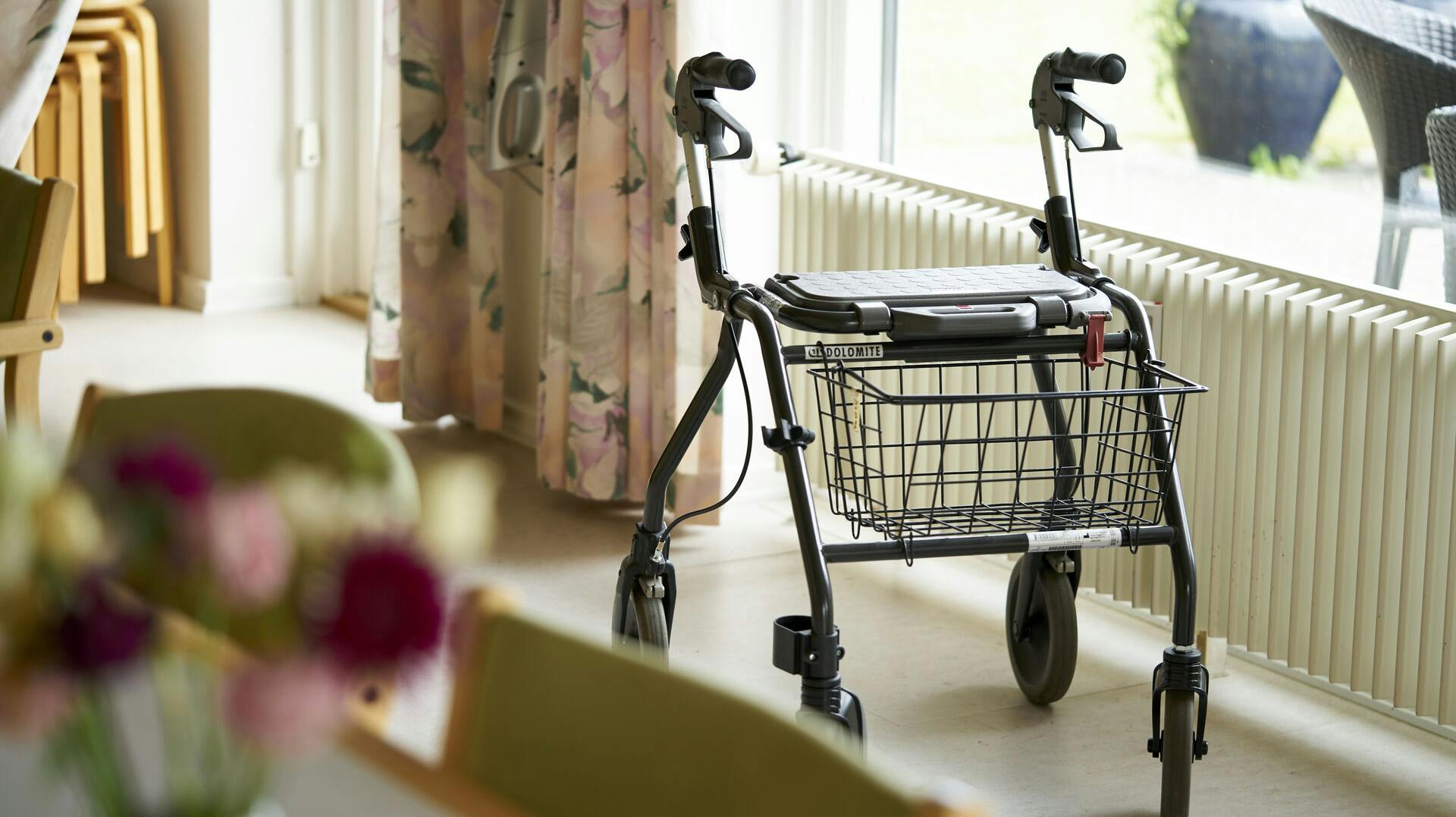 Rollator på plejecenter i Kalundborg den 15. juni 2021