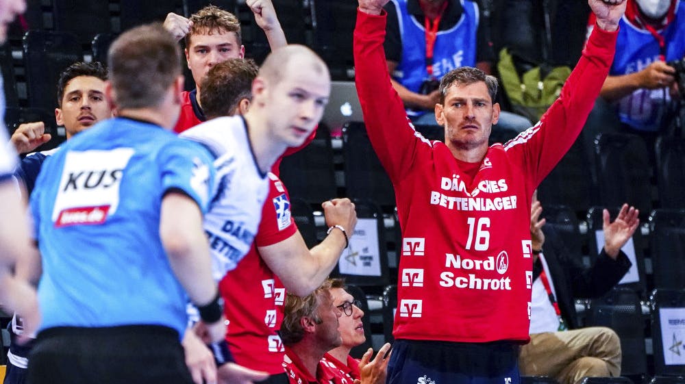 Henning Fritz vendte også i 2021 kortvarigt tilbage til håndboldbanen, da han hjalp til i Flensburg-Handewitt. (Arkivfoto) 
