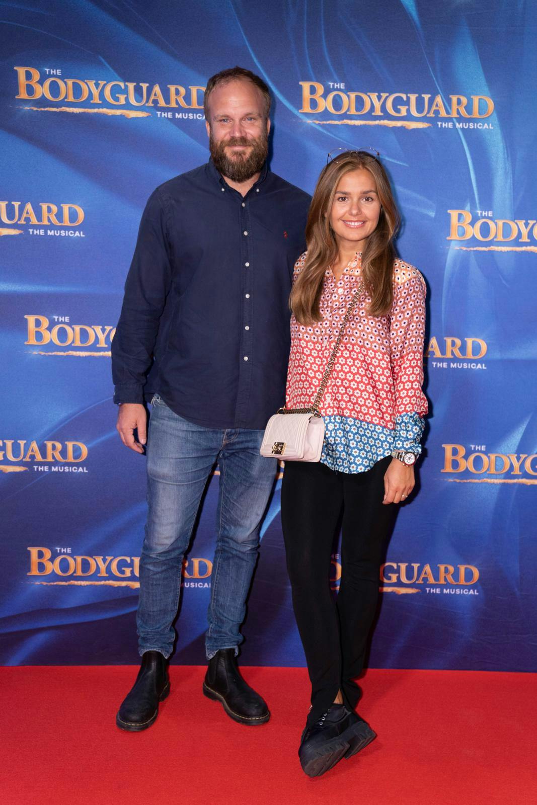Stephania Potalivo og Nils-Petter til premieren på "The Bodyguard - The Musical" i august 2021.
