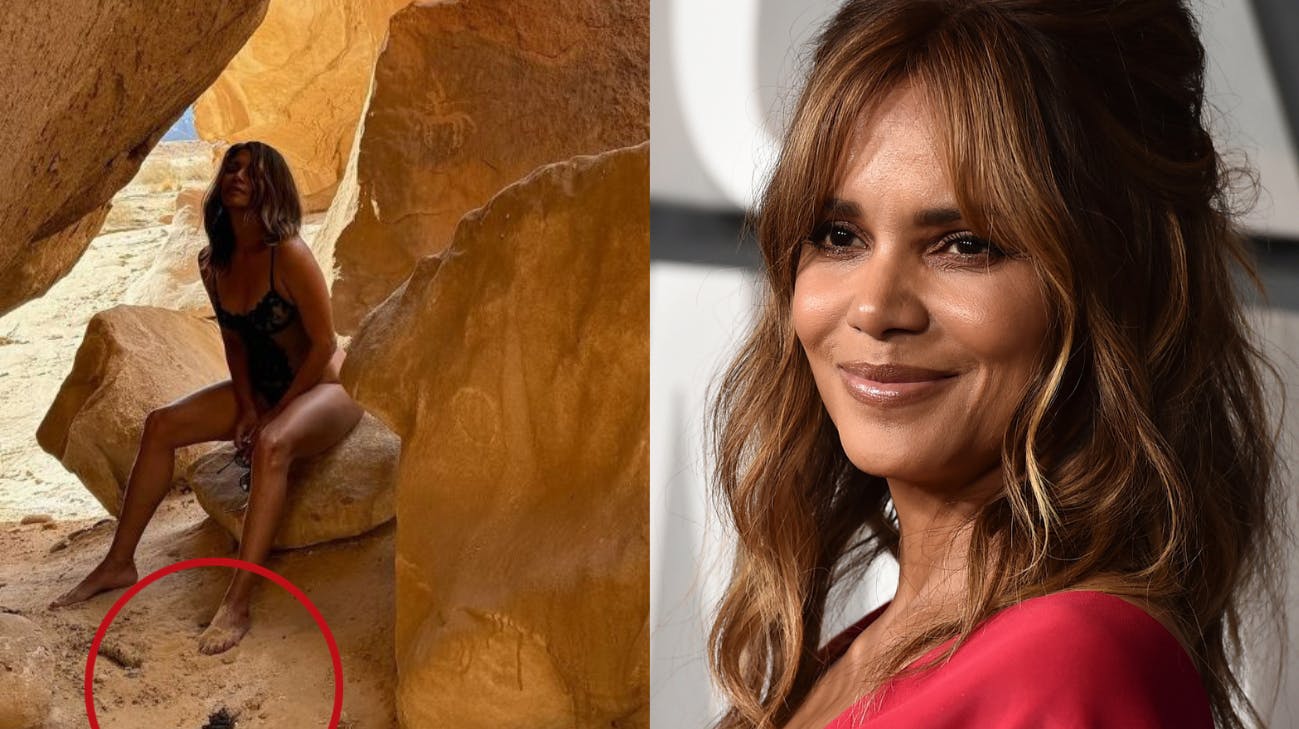 Superbaben Halle Berry virker rimelig ligeglad med, at hendes fans har lagt mærke til en knap så lækker detalje ved hendes frække foto&nbsp;