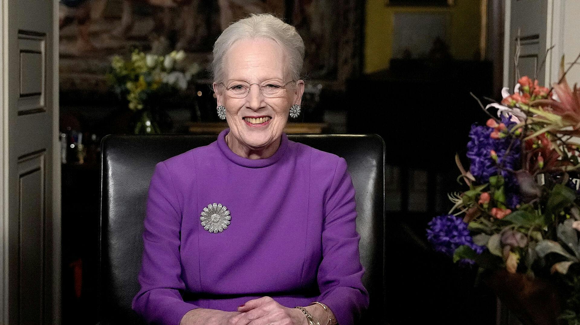 Dronning Margrethe II holder nytårstale fra Christian IX's Palæ, Amalienborg Slot, i København, søndag den 31. december 2023. (Foto: Keld Navntoft Ritzau/Scanpix)