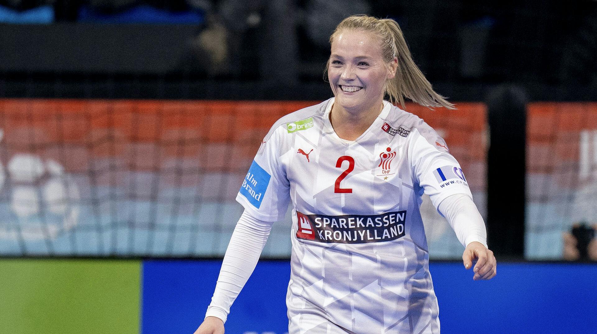 Lærke Nolsøe Pedersen under kvartfinalen mellem Danmark-Brasilien i Granollers, tirsdag den 14 december 2021. (Foto: Liselotte Sabroe/Ritzau Scanpix)