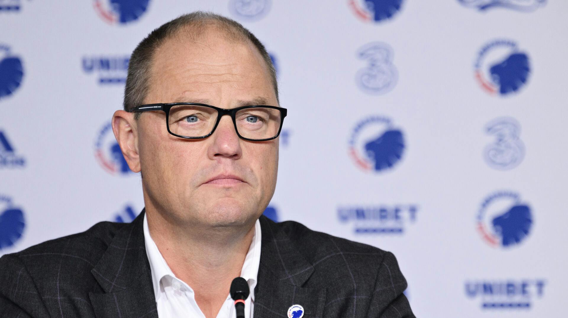 Bestyrelsesformand Allan L. Agerholm, da Superligaklubben FC København præsenterer klubbens nye cheftræner et pressemøde i Parken i København tirsdag den 20. september 2022.. (Foto: Philip Davali/Ritzau Scanpix)