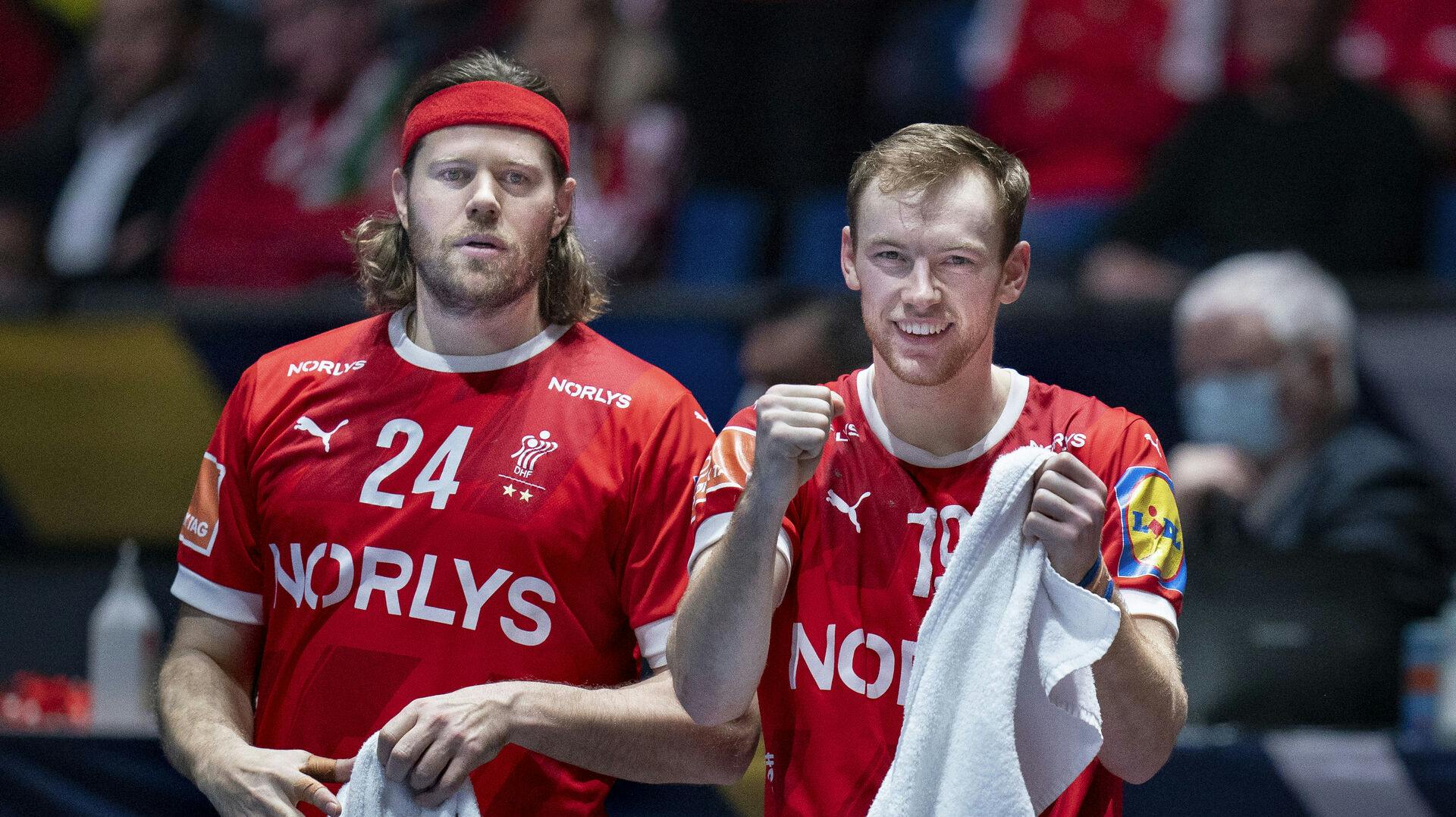 Mikkel Hansen og Mathias Gidsel er ikke tilfredse med TV 2-reklamen.
