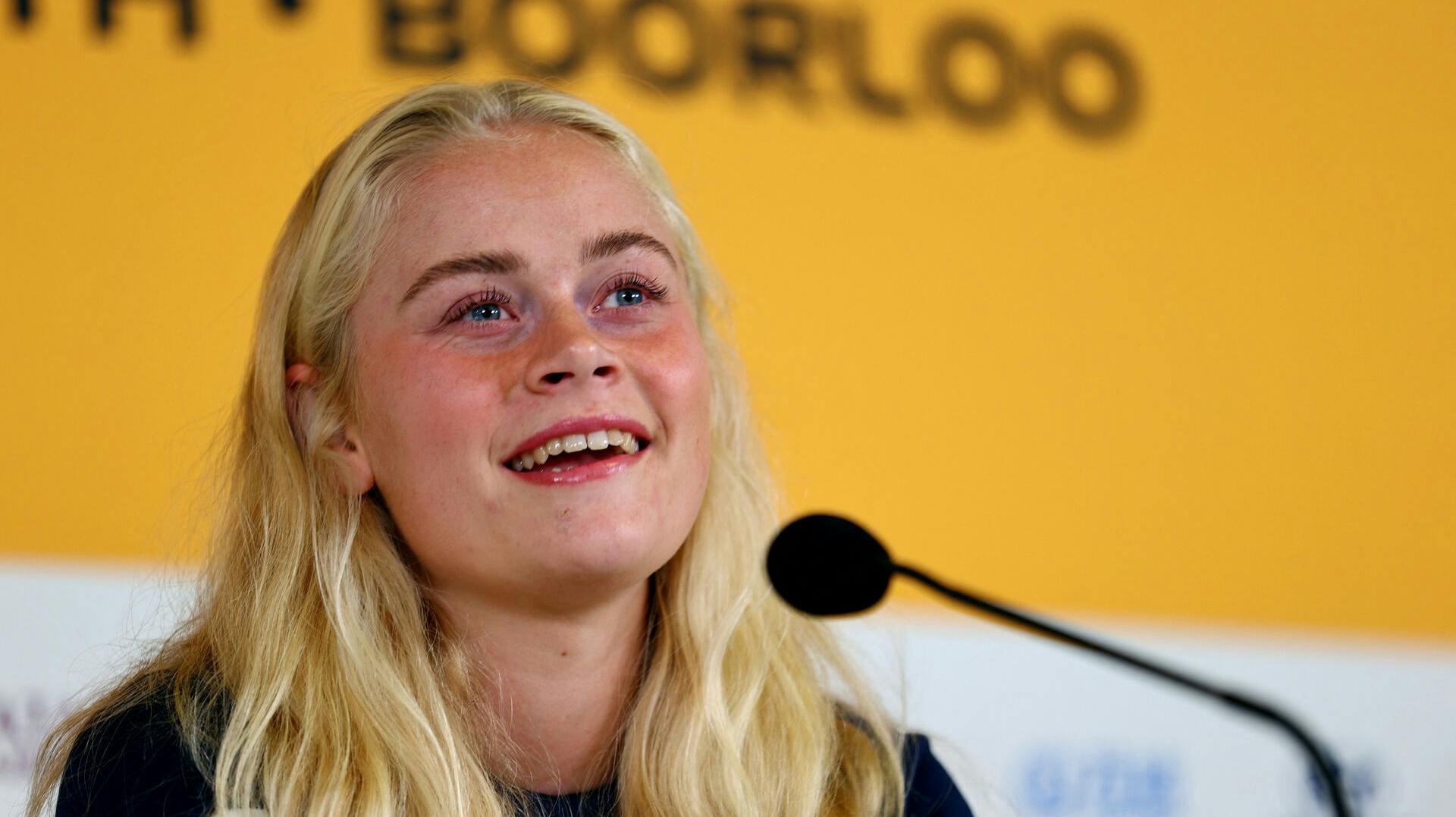 Soccer Football – FIFA Women's World Cup Australia and New Zealand 2023 – Group D – Denmark Press Conference -Perth Rectangular Stadium, Perth, Australia – July 31, 2023 Denmark's Kathrine Kuhl during the press conference REUTERS/Luisa Gonzalez