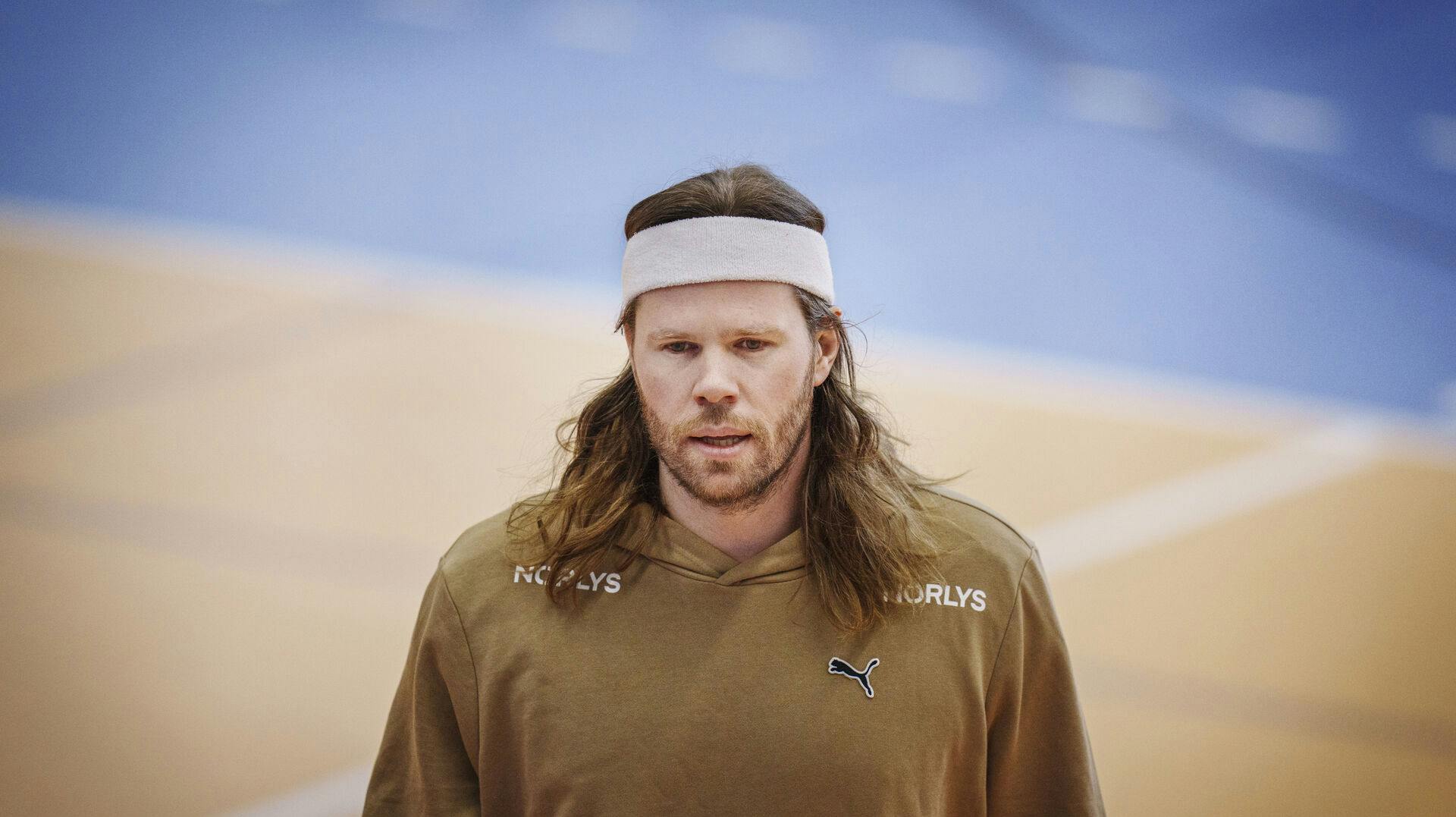 Mikkel Hansen during the national handball team's training and press conference at the Eliteschule des Sports in Munich on Friday 12 January 2024. (Photo: Liselotte Sabroe/Ritzau Scanpix)