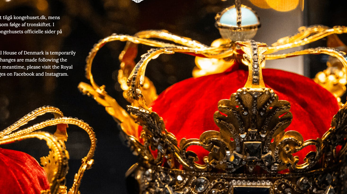 Kongehusets hjemmeside er nede - af helt planlagte årsager.