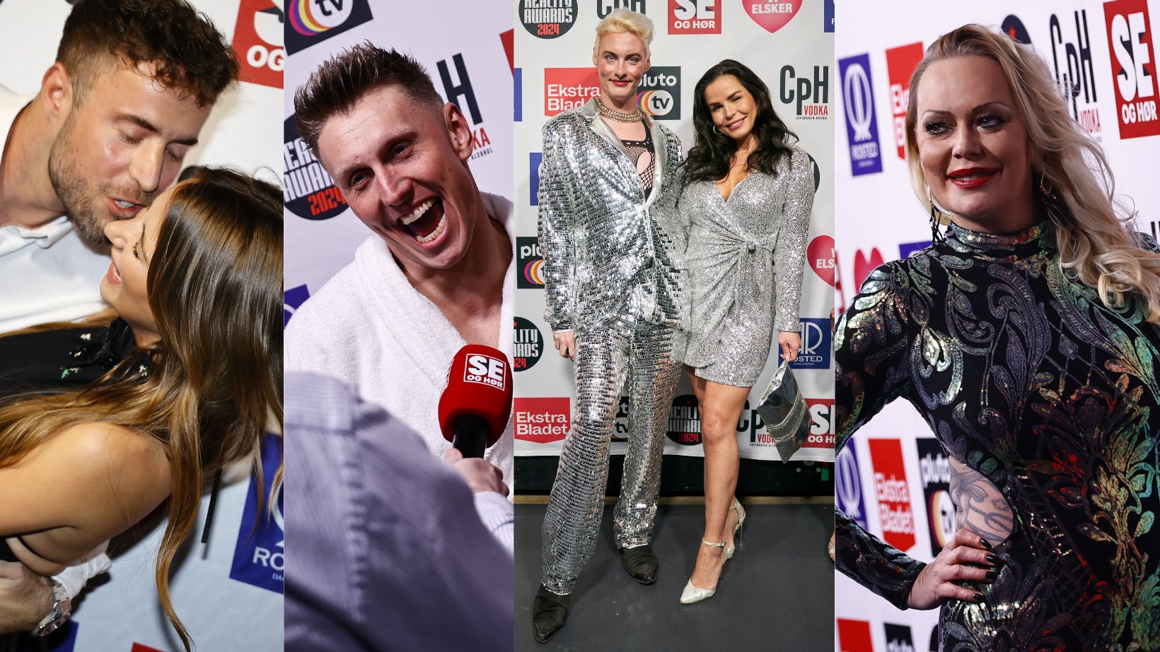 Nikita Klæstrup, Mikkel Christensen, Mathias Hjort, Sigmund Trondheim, Kirstine Nathalie og Susan K var blandt gæsterne, der betrådte den røde løber i deres stiveste puds til Reality Awards 2024.