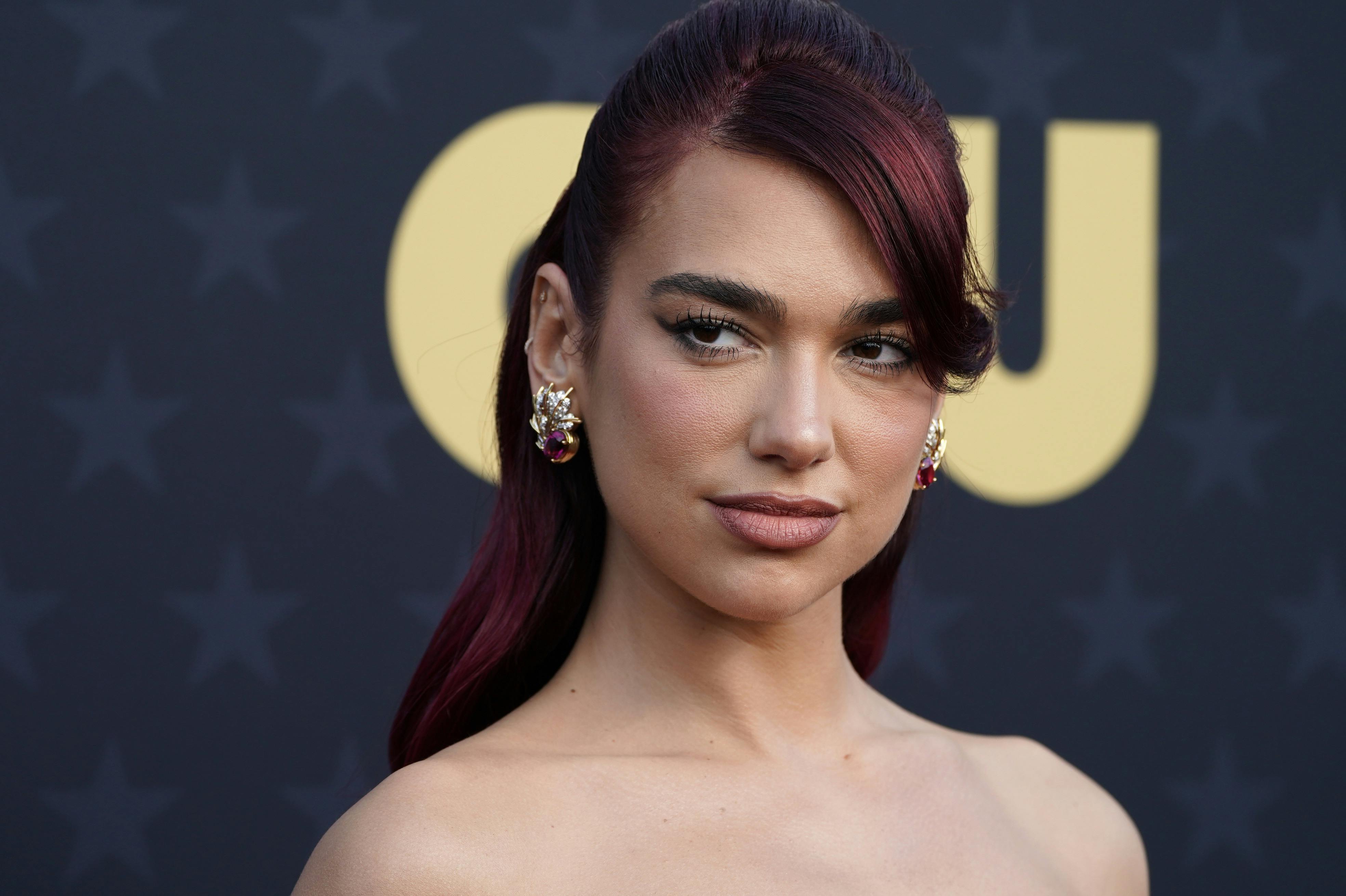Dua Lipa arrives at the 29th Critics Choice Awards on Sunday, Jan. 14, 2024, at the Barker Hangar in Santa Monica, Calif. (Photo by Jordan Strauss/Invision/AP)