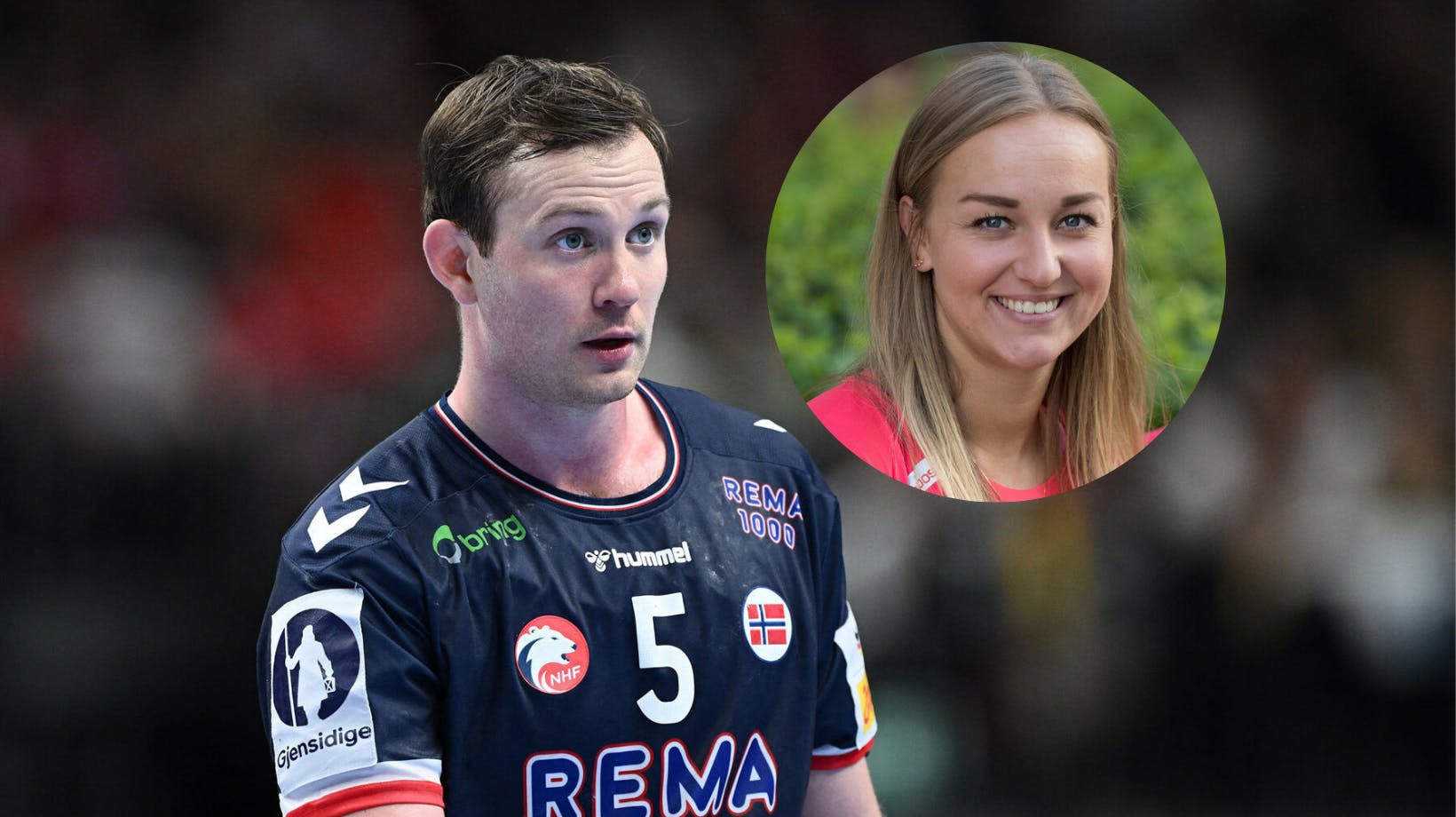 Håndboldparret delte et kærligt øjeblik efter Norges nederlag mod Portugal. 