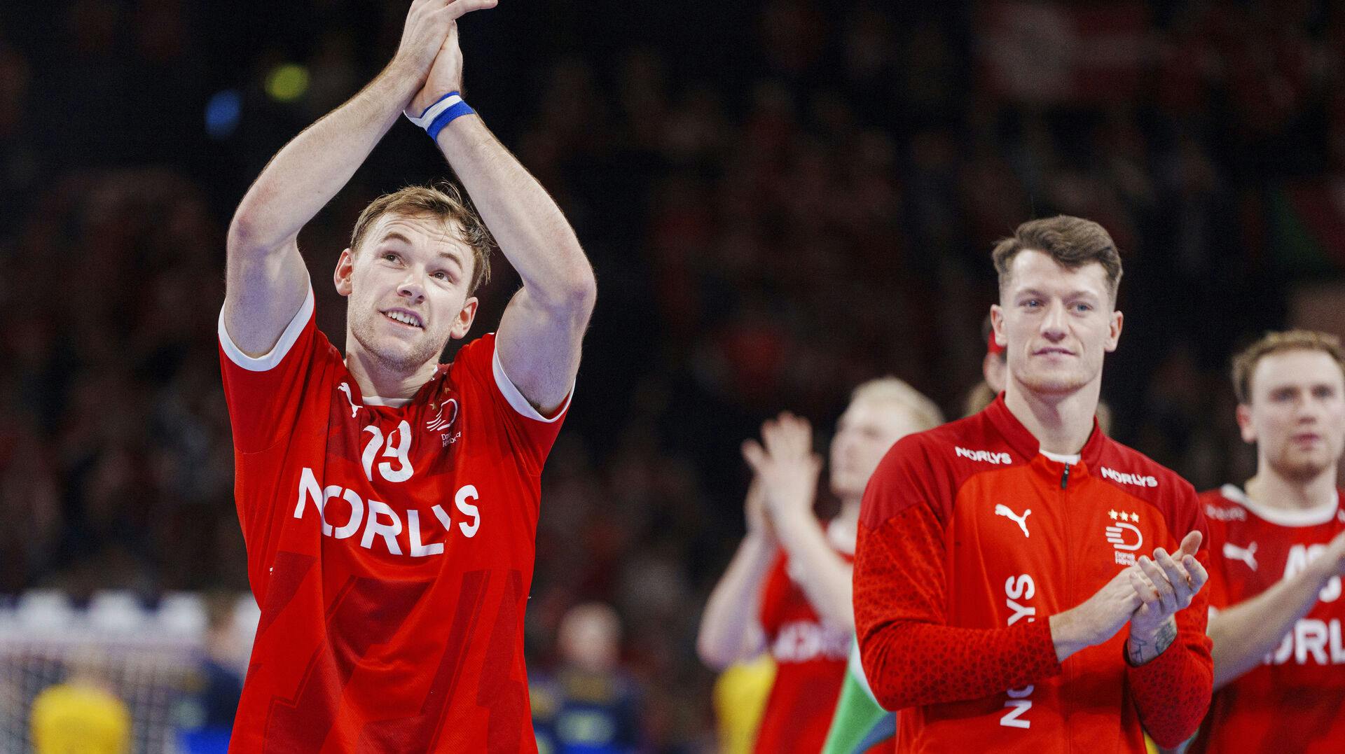 Mathias Gidsel blev kampens topscorer med hele 10 mål.