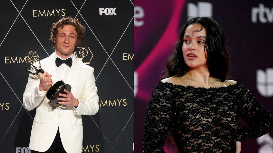 Jeremy Allen White og Rosalía er tydeligvis glade for hinanden. 