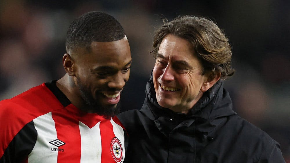 Danske Thomas Frank var efter lørdagens sejr tilfreds med Ivan Toneys comeback på holdet. 