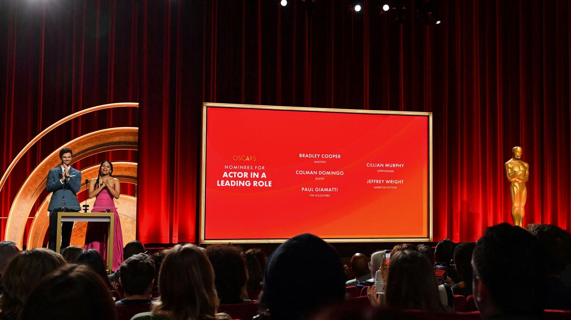 Zazie Beetz og Jack Quaid havde tirsdag fået æren af at præsentere årets nominerede til oscaruddelingen 2024.