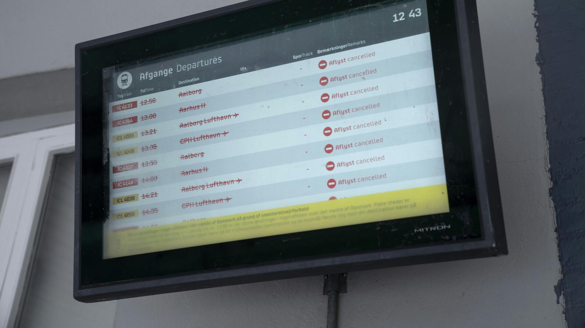 Kraftigt snevejr i Randers onsdag den 3. januar 2024.. (Foto: Bo Amstrup/Ritzau Scanpix)