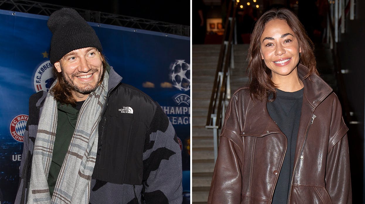 Parret poserer og ser meget forelskede ud, mens de fremviser sommerkollektionen for 7 DAYS Active.