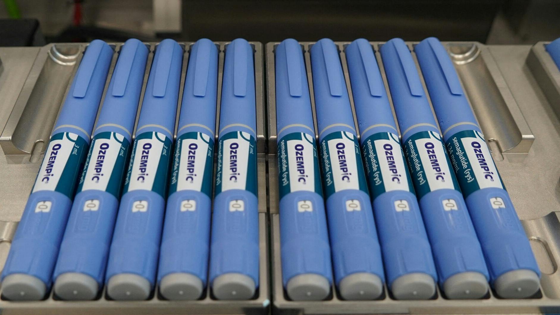 Pens for the diabetes drug Ozempic sit on a production line to be packaged at Danish drugmaker Novo Nordisk's site in Hillerod, Denmark, September 26, 2023. REUTERS/Tom Little