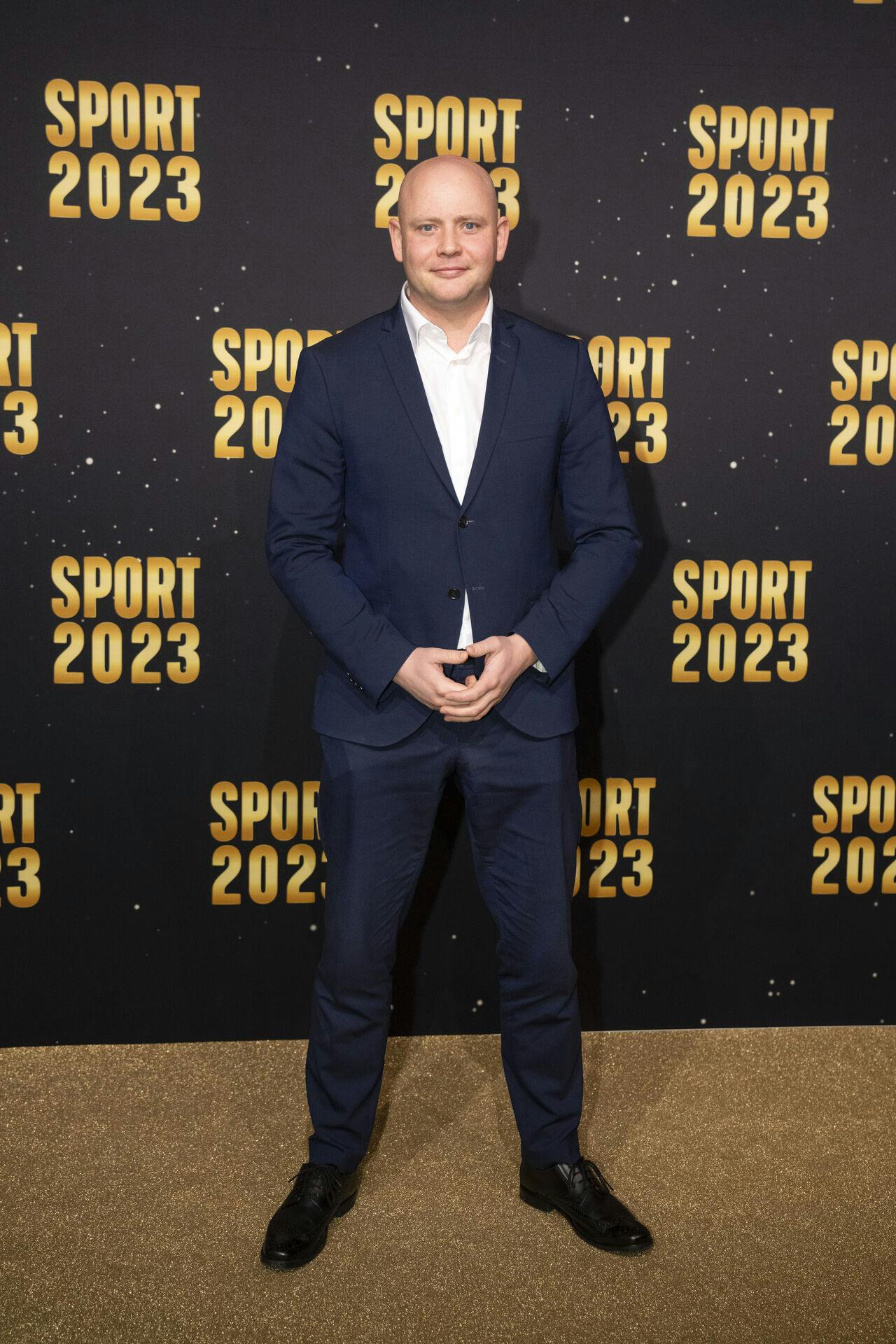 Kulturminister Jakob Engel-Schmidt på en røde løber - Sportens stjerner blive fejret og frivillige blive hyldet ved tv-showet Sport 2023 i Herning lørdag den 6. januar 2024.. (Foto: Bo Amstrup/Ritzau Scanpix)