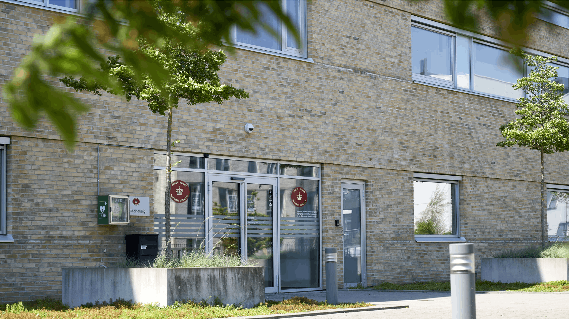 Indgang til retten i Holbæk den 3. juni 2021