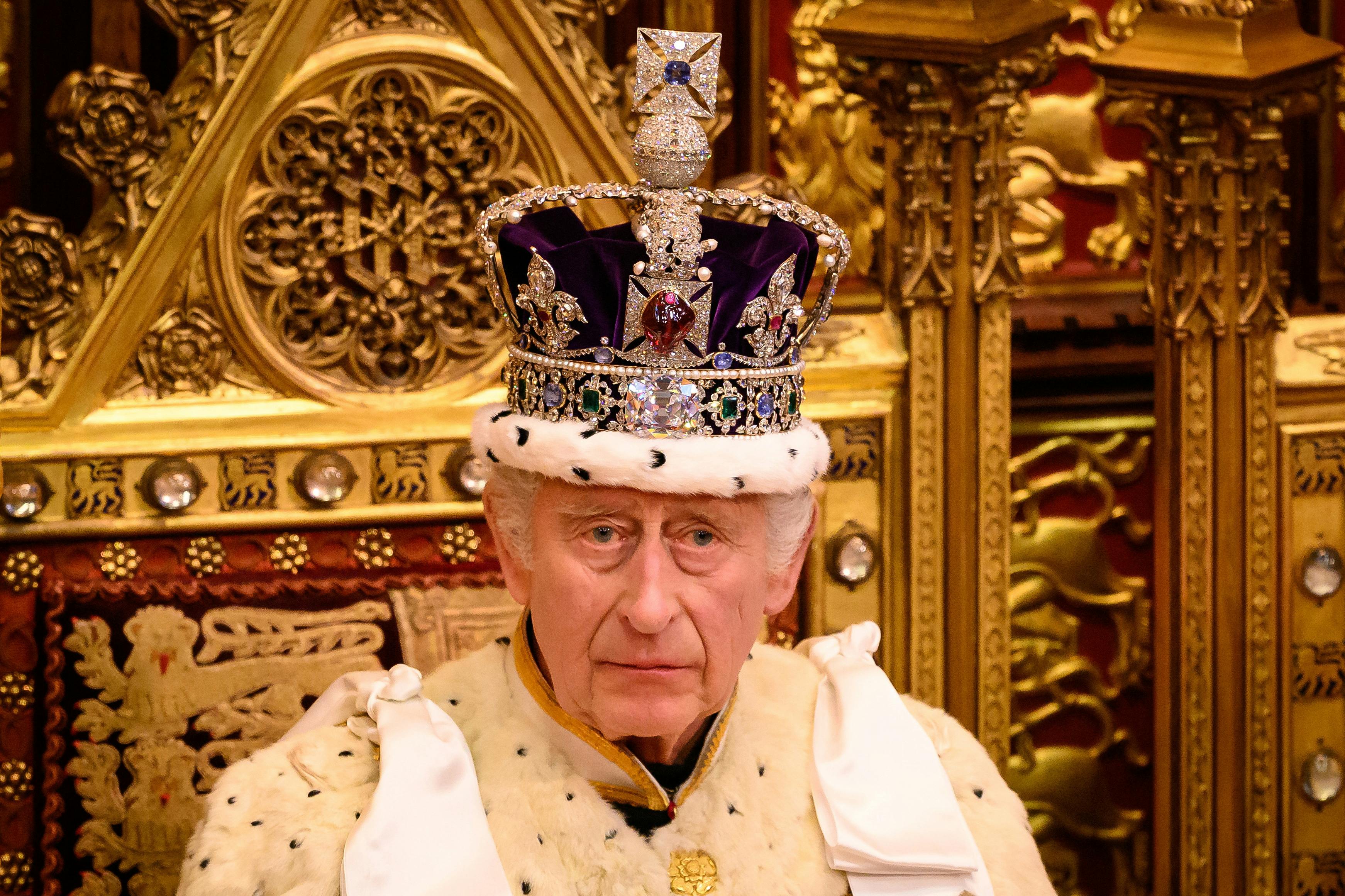 (ARKIV) Britain's King Charles III attends the State Opening of Parliament in the House of Lords Chamber, in London, Britain, November 7, 2023. Kong Charles III af Storbritannien fylder 75 år tirsdag den 14. november 2023. (Foto: POOL/Ritzau Scanpix)