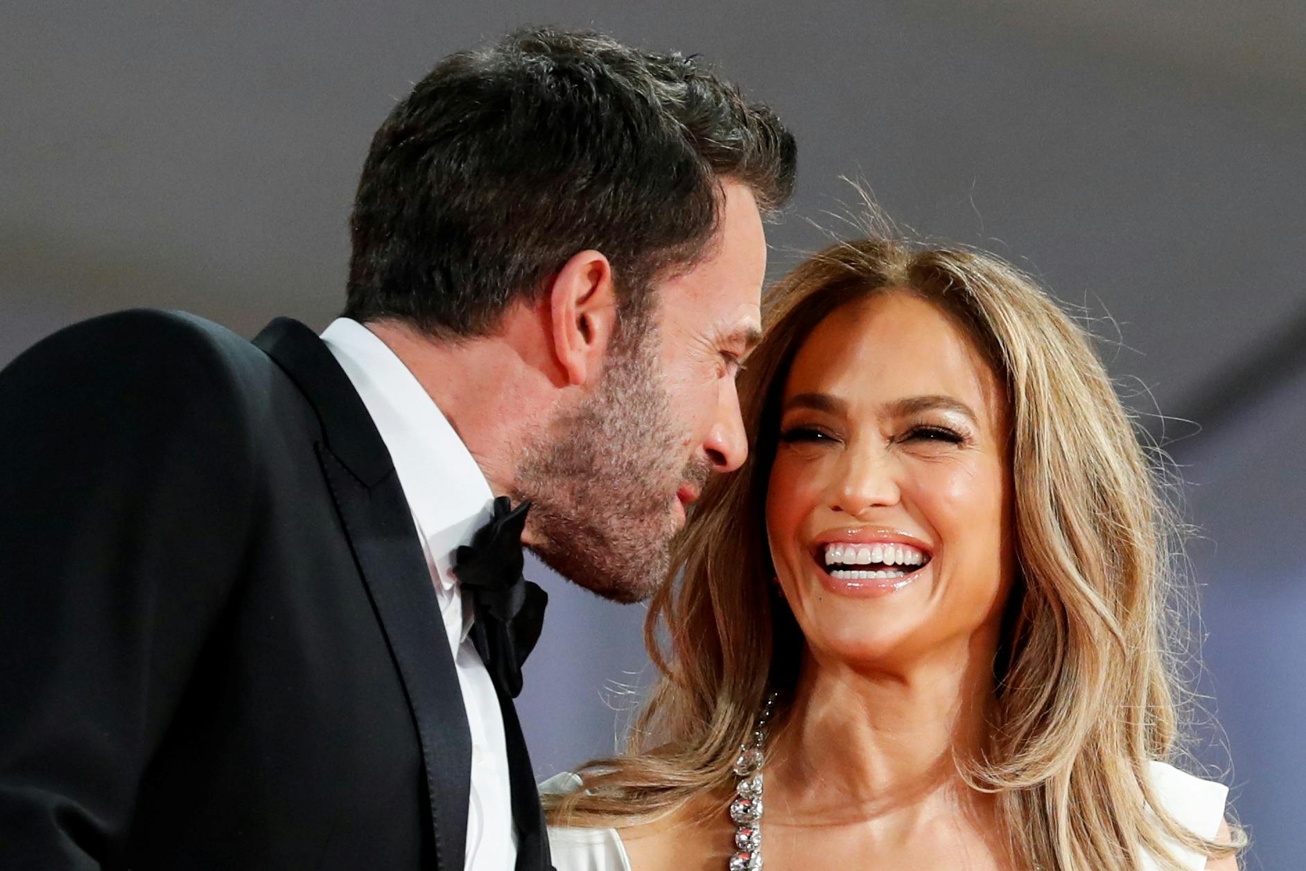 The 78th Venice Film Festival - Premiere screening of the film "The Last Duel" - Out of competition - Venice, Italy, September 10, 2021. Jennifer Lopez and Ben Affleck pose. REUTERS/Yara Nardi