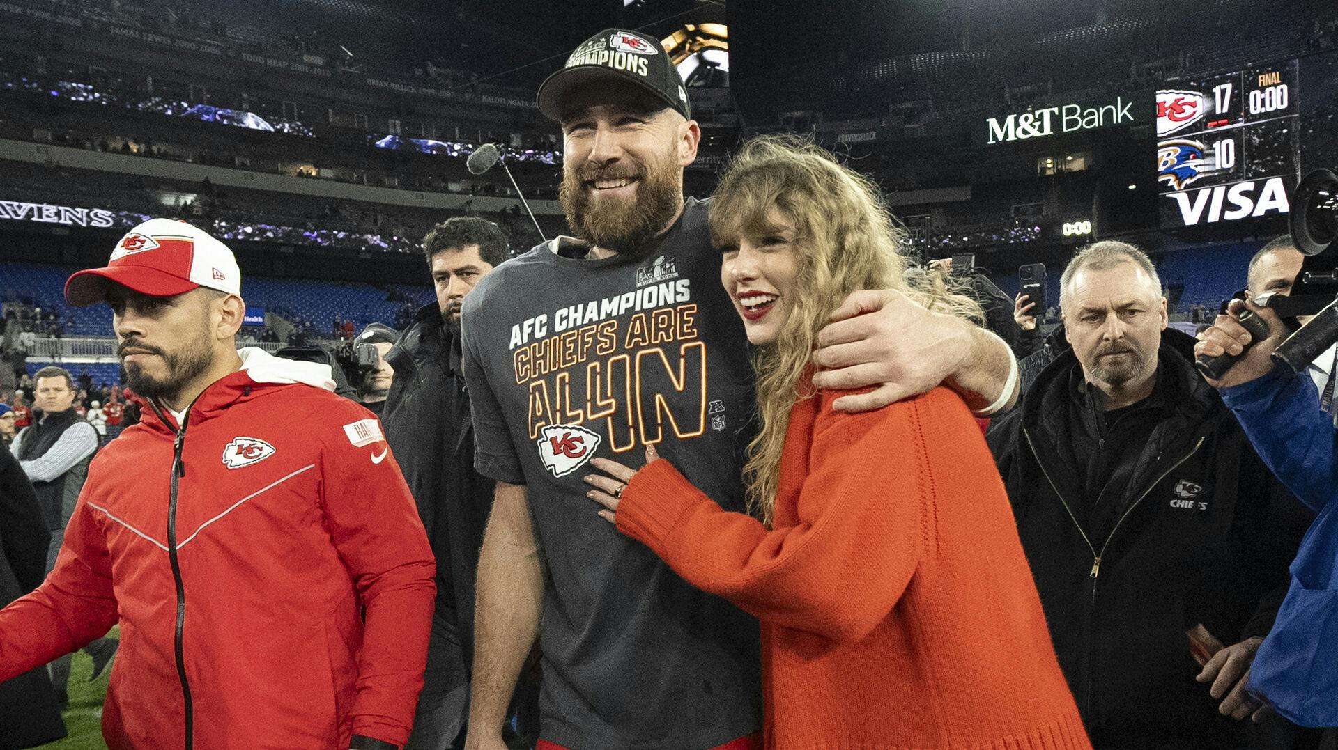 Taylor Swift med Travis Kelce.