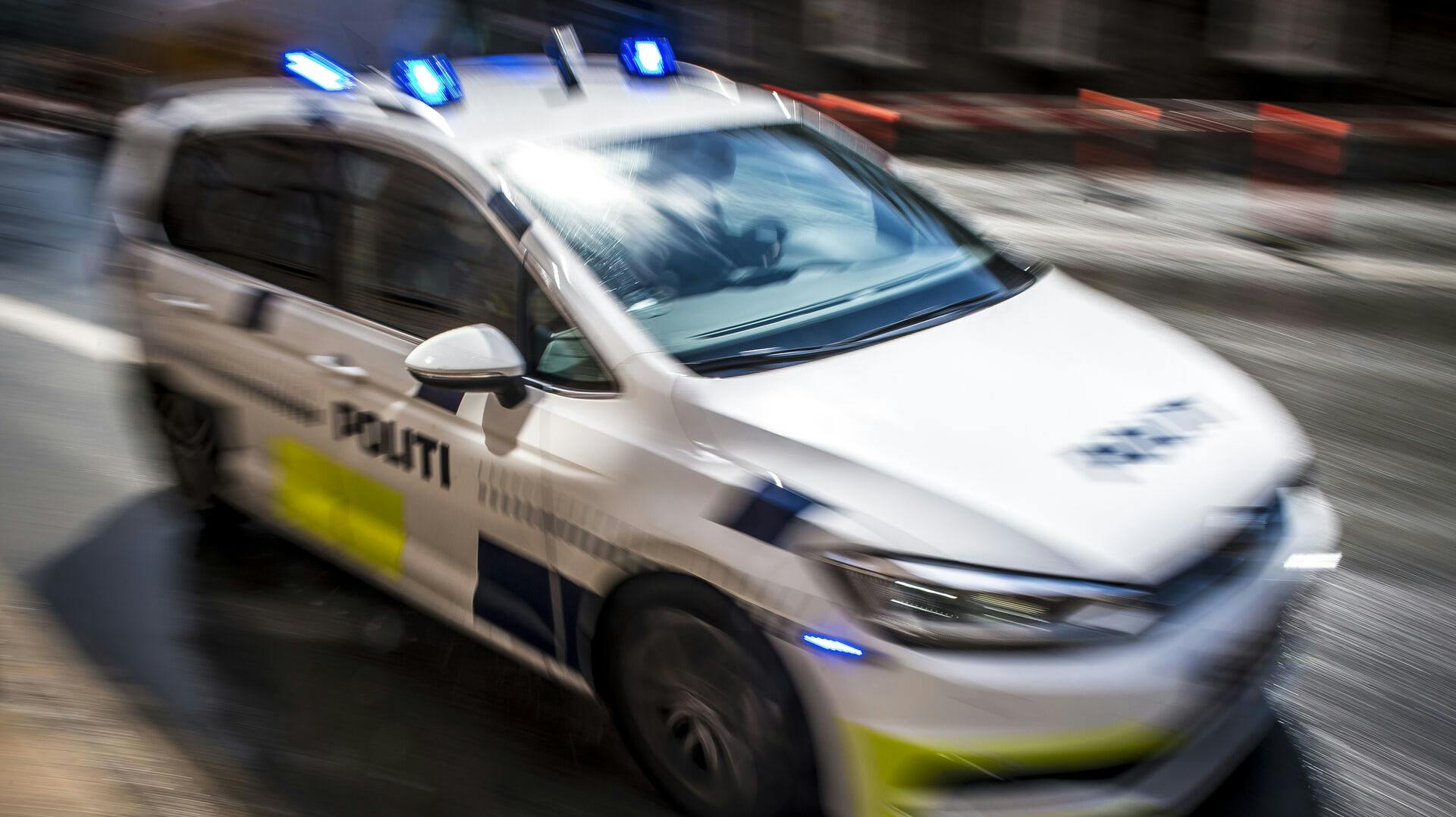 Politibil under udrykning i København, tirsdag den 7. maj 2019.