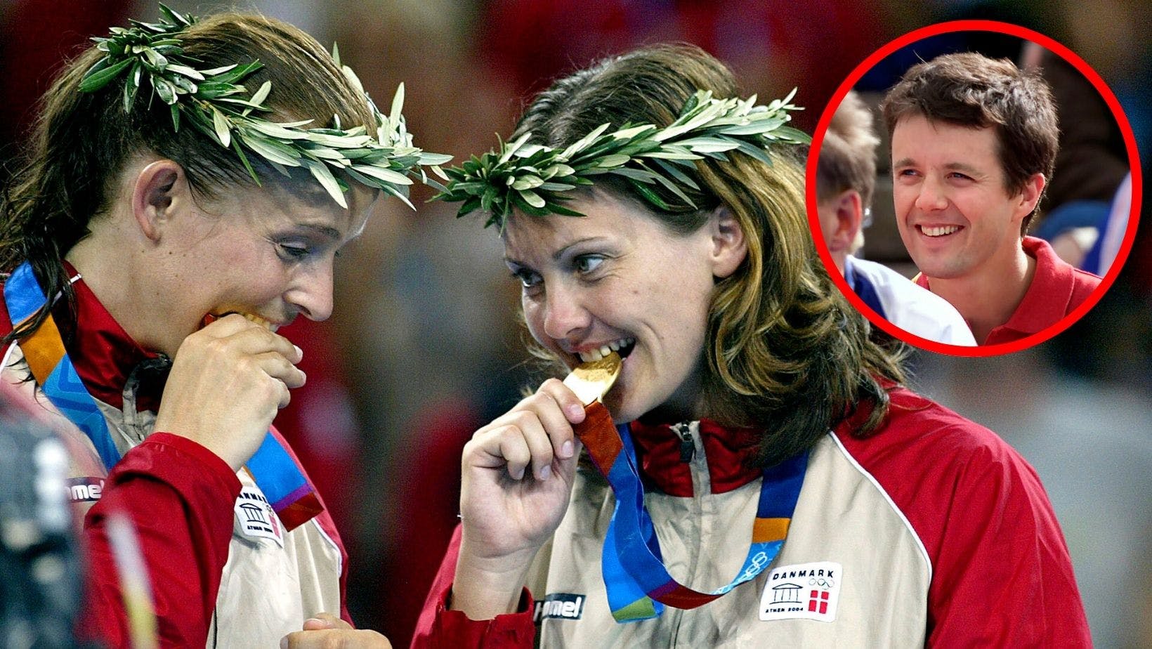 Lotte Kiærskou tjekker om OL-guldet er ægte, efter sejren i OL-finalen i 2000. En OL-slutrunde, hvor hun undervejs blev nødt til at takke nej til en invitation fra den daværende kronprins Frederik om en øl få dage før kronprinsen mødte Mary.
