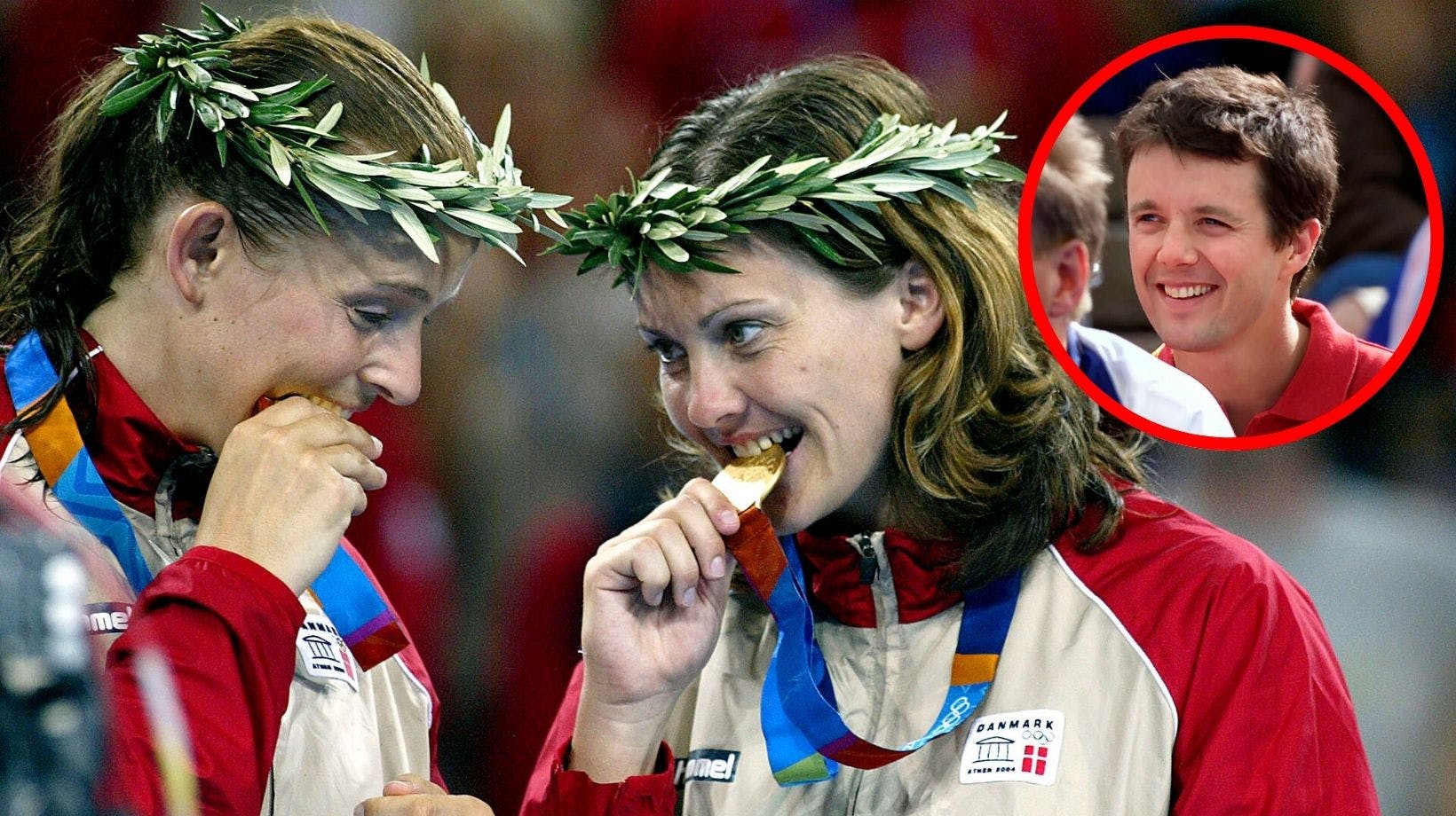 Lotte Kiærskou tjekker om OL-guldet er ægte, efter sejren i OL-finalen i 2000. En OL-slutrunde, hvor hun undervejs blev nødt til at takke nej til en invitation fra den daværende kronprins Frederik om en øl få dage før kronprinsen mødte Mary.