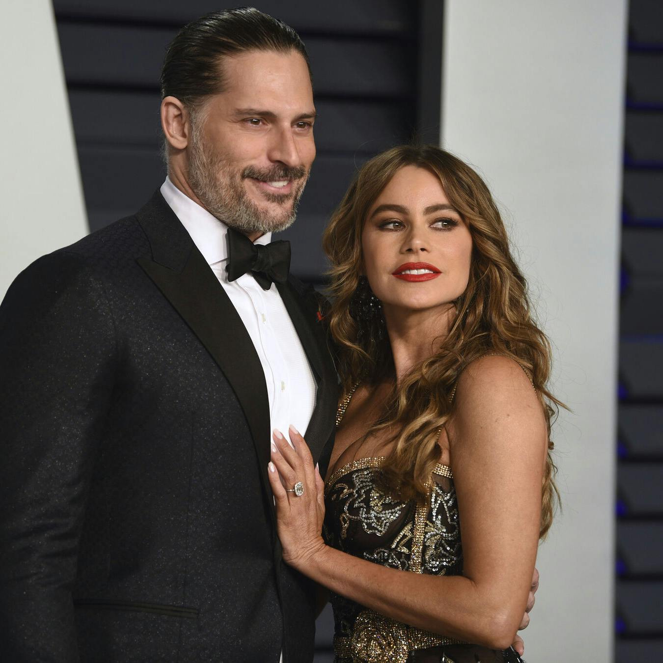 Joe Manganiello, left, and Sofia Vergara arrive at the Vanity Fair Oscar Party on Sunday, Feb. 24, 2019, in Beverly Hills, Calif. (Photo by Evan Agostini/Invision/AP)