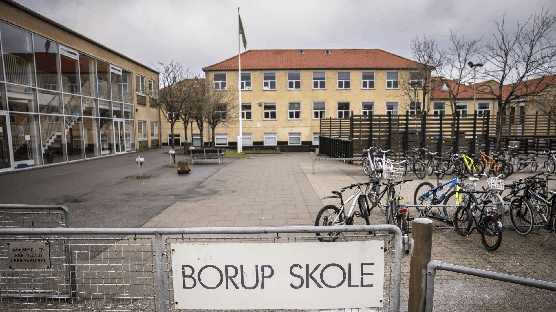 Eksteriør af Borup Skole i Borup, tirsdag den 13. februar 2024. Der går omkring 600 elever på skolen.. (Foto: Mads Claus Rasmussen/Ritzau Scanpix)