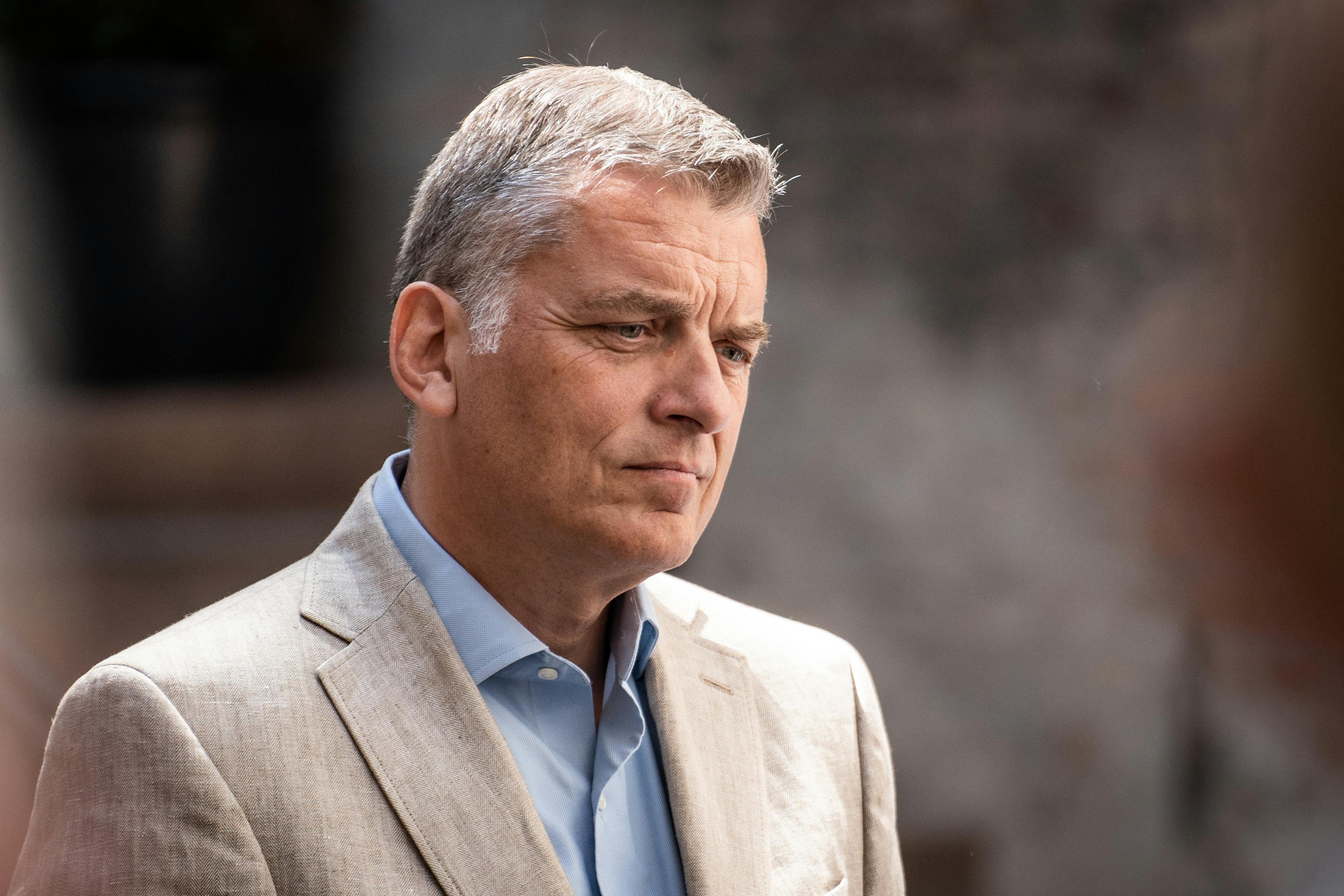 Jan E. Jørgensen (V) præsenterer medieforlig i Kulturministeriet i København, onsdag den 14. juni 2023.. (Foto: Emil Nicolai Helms/Ritzau Scanpix)