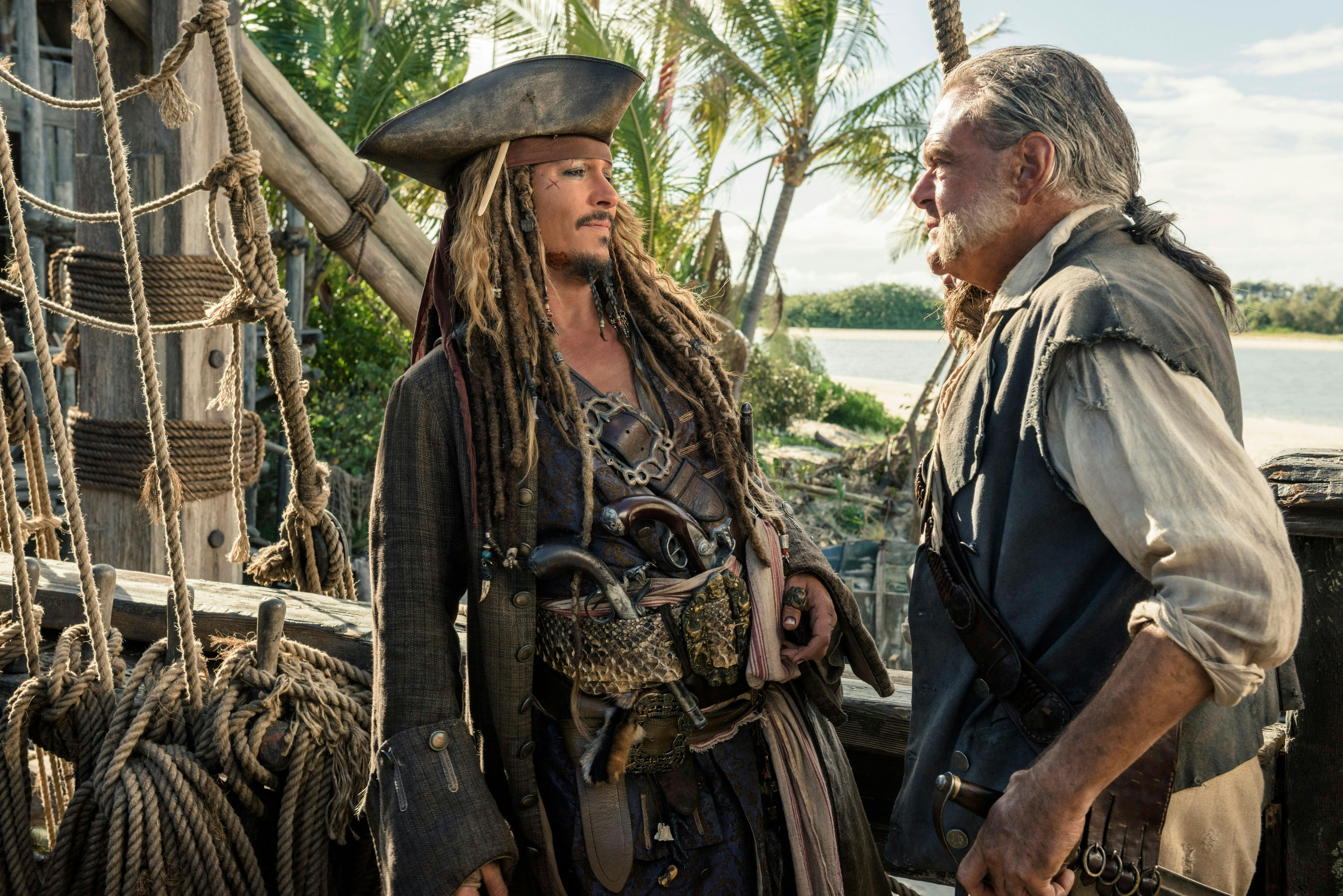 Pirates of the Caribbean: Dead Men Tell No Tales (2017) Johnny Depp & Kevin McNally *Filmstill - Editorial Use Only* CAP/KFS Image supplied by Capital Pictures