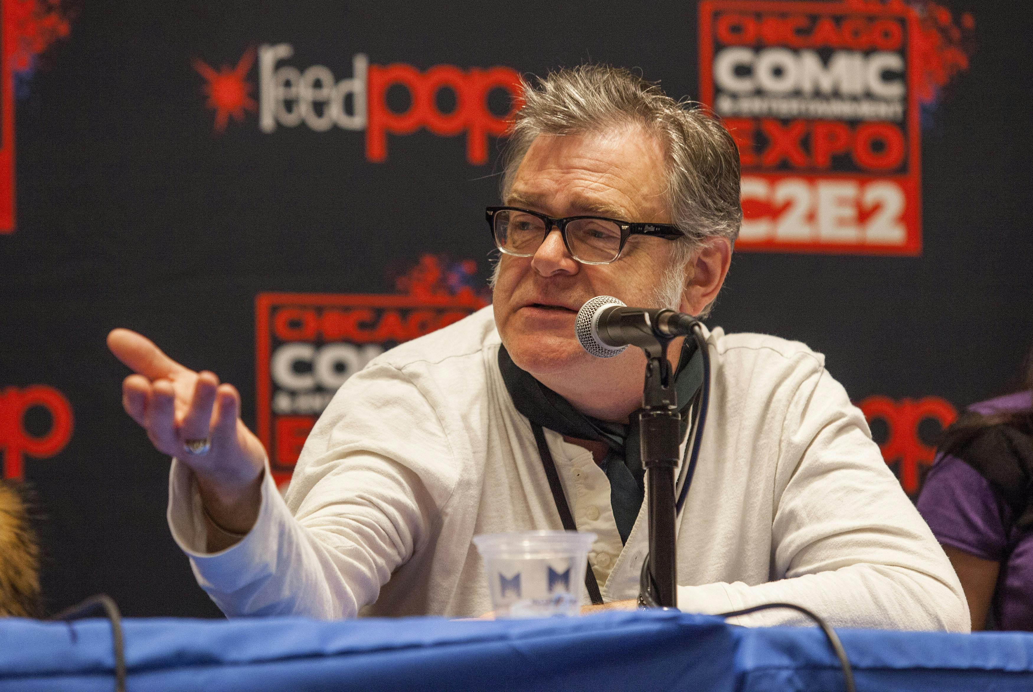 Actor Kevin McNally attends the Pirates of the Caribbean panel at the Chicago Comic & Entertainment Expo at McCormick Place on Sunday, April 28, 2013, in Chicago. (Photo by Barry Brecheisen/Invision/AP)