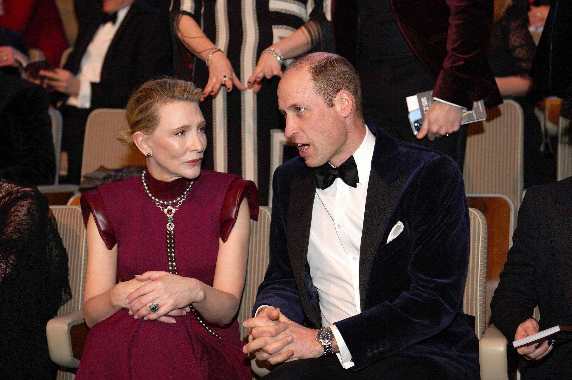 Prins William sad ved siden af Oscar-vinderen Cate Blanchett til årets BAFTA.