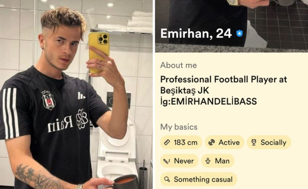 Billedet af Emirhan Delibas fra datingappen Bumble, der er gået viralt.&nbsp;