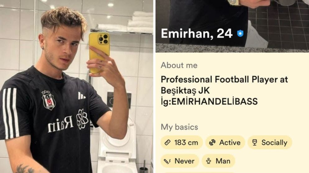 Billedet af Emirhan Delibas fra datingappen Bumble, der er gået viralt. 