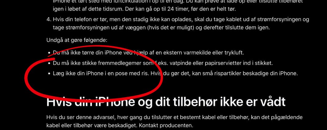 Der er ikke noget at være i tvivl om: Ris og både iPhones er en rigtig dårlig idé.